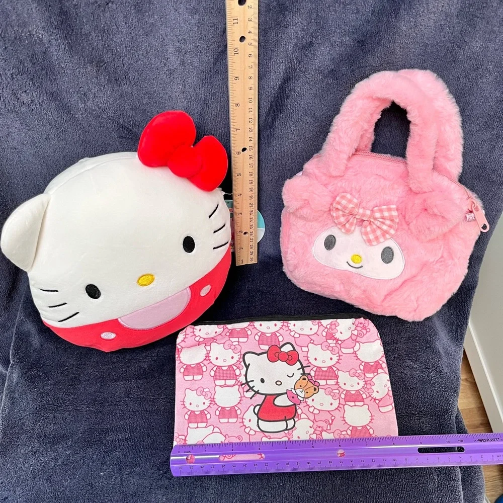Hello Kitty Squish-mellow / My Melody Plush Bag / Hello Kitty Storage Bag NWT